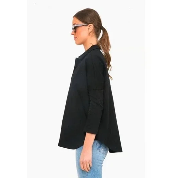 Tuckernuck x Pomander Place Black Easy Polo Swing Sweatshirt Size M/L Top - Picture 9 of 16